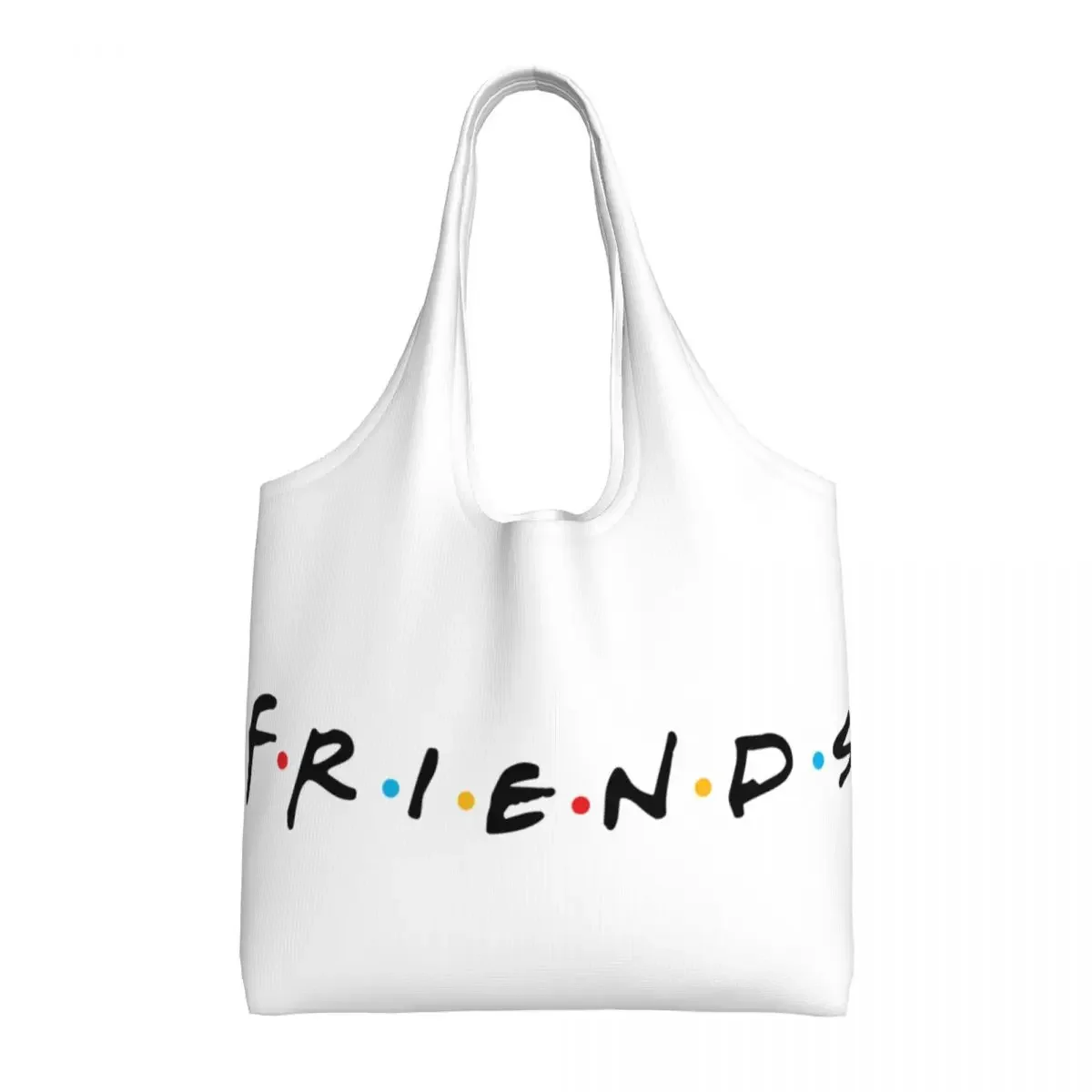 Recycling Friends Shopping Bag Women Shoulder Canvas Tote Bag Portable Grocery Shopper Bags Photography Handbags