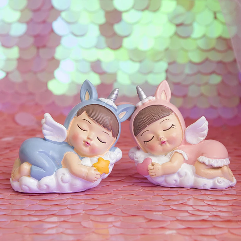 

Unicorn Sculpture Resin Figurine Decorative naments for Home Office Birthday Cake Topper Car Miniature Garden Accessories