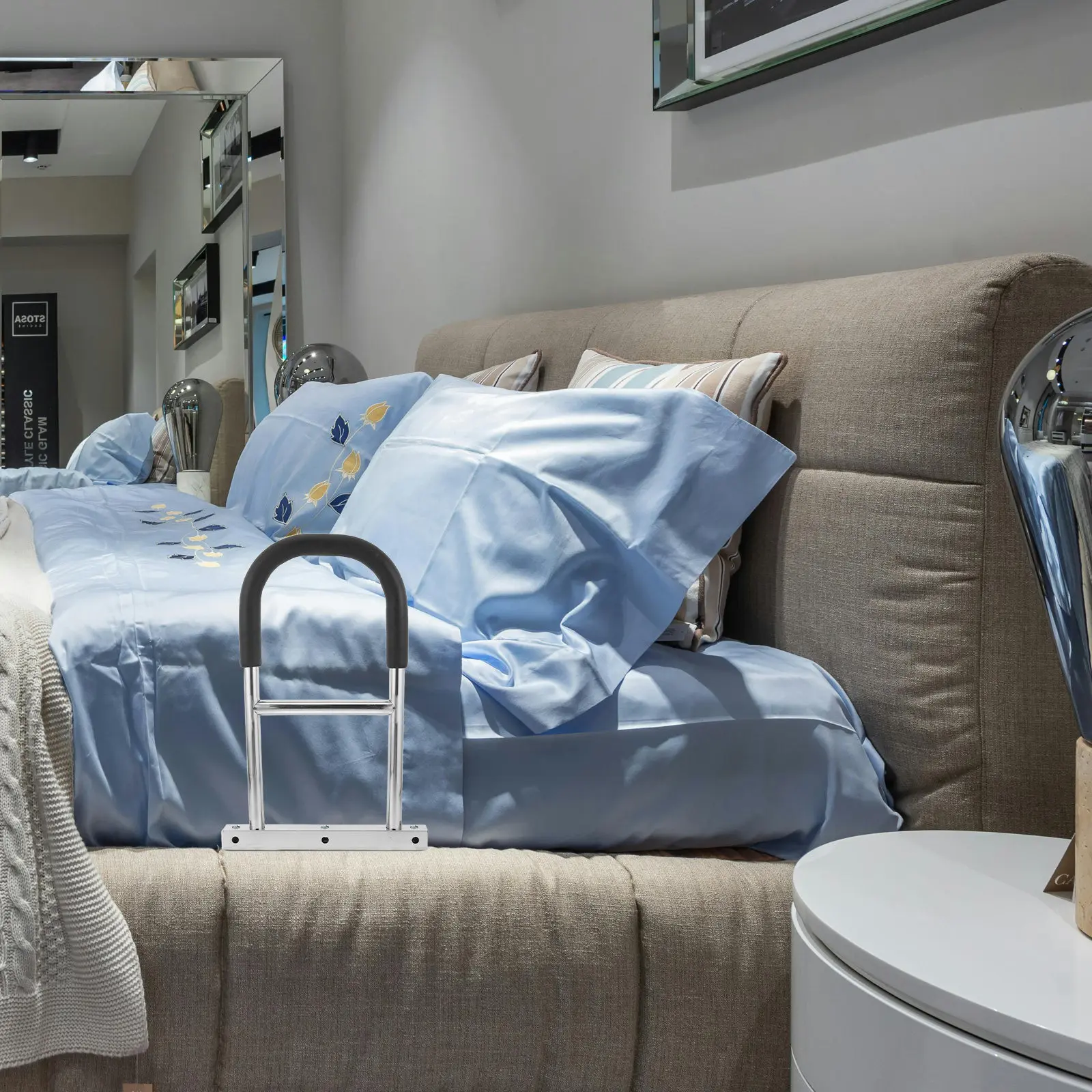 Barandilla de Seguridad para Cama para Adultos Mayores, Barra de Apoyo Estable Antideslizante para Cama, Asistencia para el Cuidado en el Hogar, Soporte para Cabecera de Cama, Protección Anticaídas