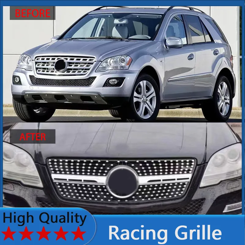 

For Mercedes Benz ML W164 2009-2011 Racing Grille Front Bumper Grill Body Kit Accessories - Diamond Style