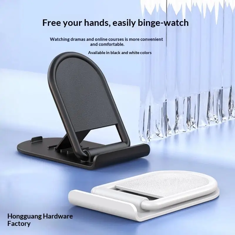 Portable Foldable Cell Phone Bracket Adjustable Desktop Mobile Phone Stand for Travel Desk Watching  Live Streaming