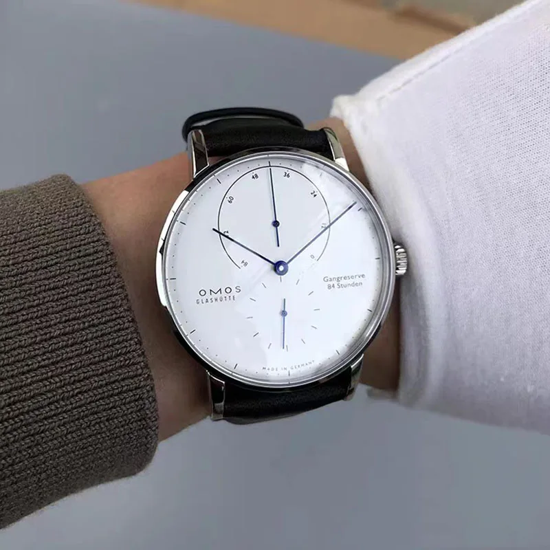 ساعة باوهاوس للرجال ميكانيكية، عرض تخزين الطاقة الحركية الكبيرة جدًا، ساعة أوتوماتيكية بسيطة