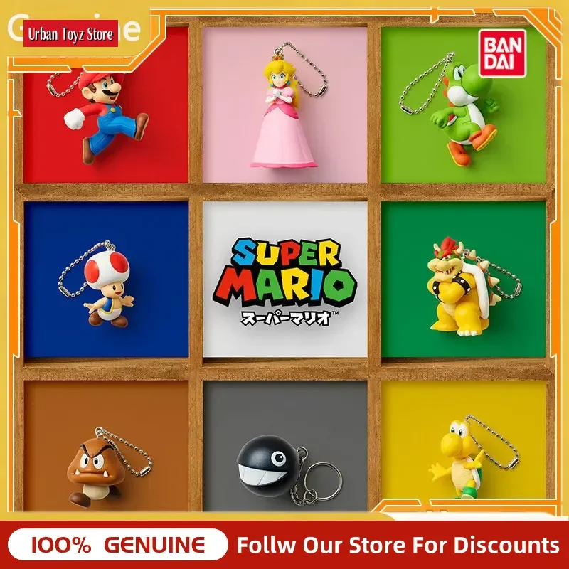 Bandai Super Mario Gashapon Blind Bag Keychain Mini Figure Pendant Peach Yoshi Toad Bowser Bag Phone Decoration Collectible Fans view 6