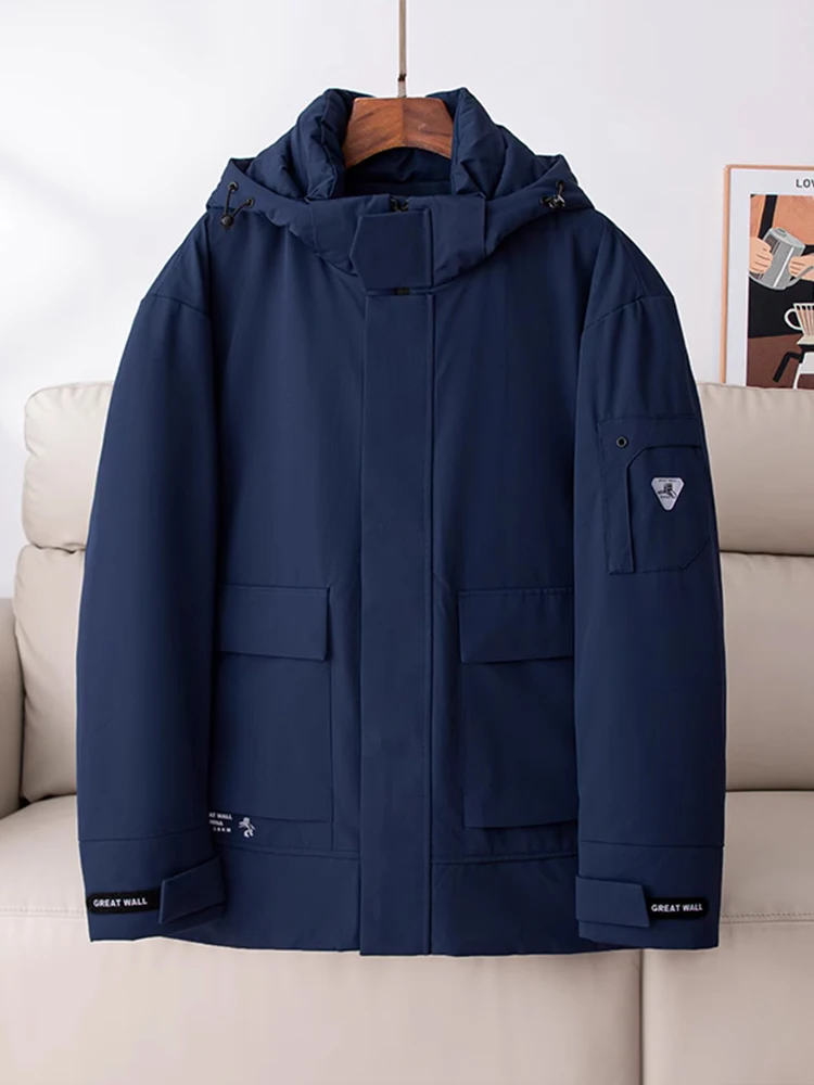 

Warm Comfortable Detachable Hood ey Du down Puffer Jaet Faionable Urban Sle Thiened Modern Sle Youth Outerwear