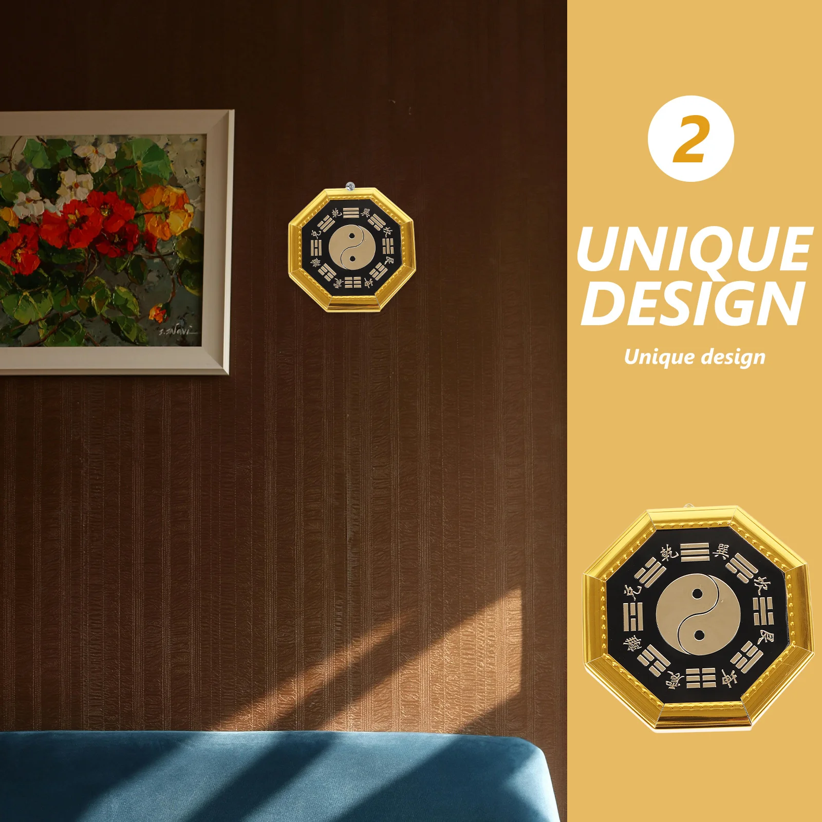 

Bagua Pendant Alloy Blessing Decor Chinese Traditional Art Hanging Ornament Wall Decoration for Home Temple Office