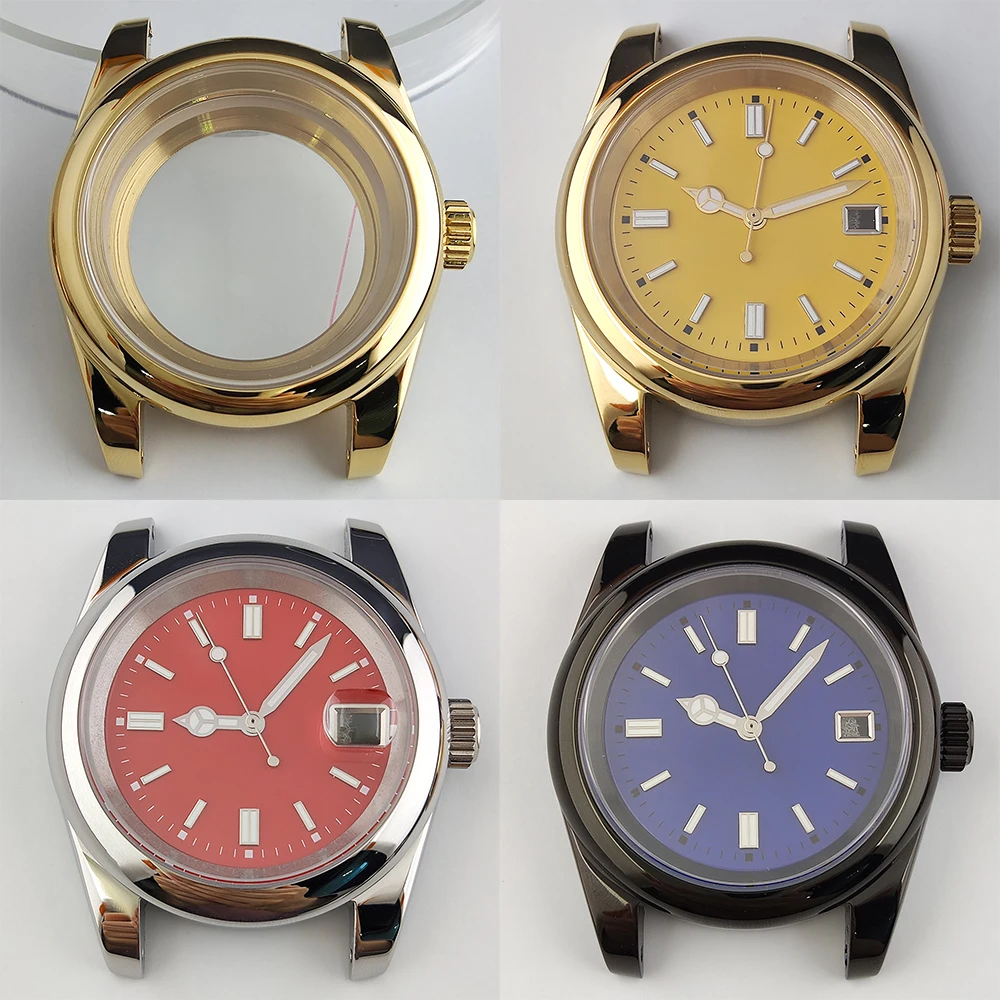 39mm NH35 Watch Stainless Steel Case Sapphire Glass Customized Logo Dial Hands  NH35 Movement Replacement Watch Accessories