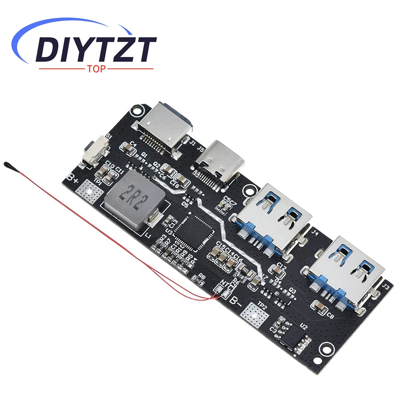 DIYTZT QC4.0 QC3.0 LED double USB 5V 4.5A 22.5W Micro/type-c USB batterie externe Mobile 18650 Module de charge Protection de la température