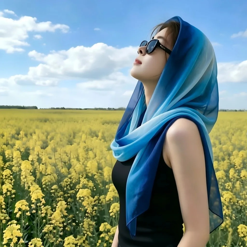 Mode Vier Jahreszeiten Frauen Einfarbig Dünne Weiche Strand Dünne Seidige Georgette Schal Schals Lange Wraps Strand Sonnencreme Hijab – Detail 3