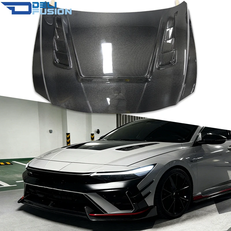 

For Hyundai Elantra Avante N CN7 2021-2023 DLF2 Type Vented Hood Carbon Fiber CF Engine Bonnet Car Accessories