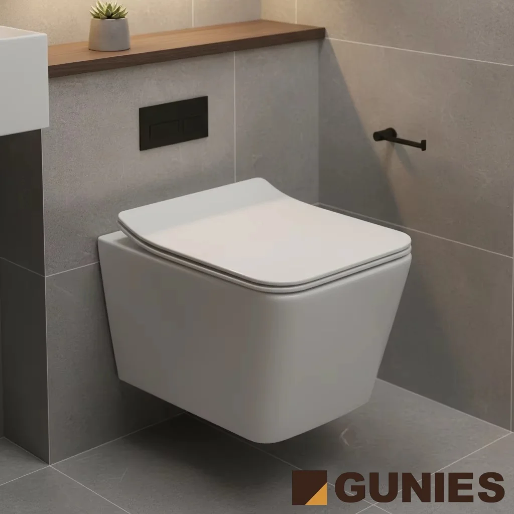 European Design Smart WC Bidet Portable Automatic Ceramic Toilet Bowl White Wall Mounted Commode Household Sanitary Ware Square