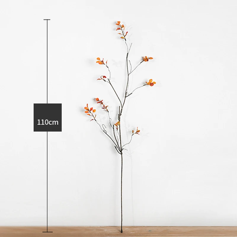 110cm Single Feel Herbst blatt Pflanzens trauß künstliche Blumen Kunststoff boden Hochzeits arrangement verwelkte Rattan Dekoration