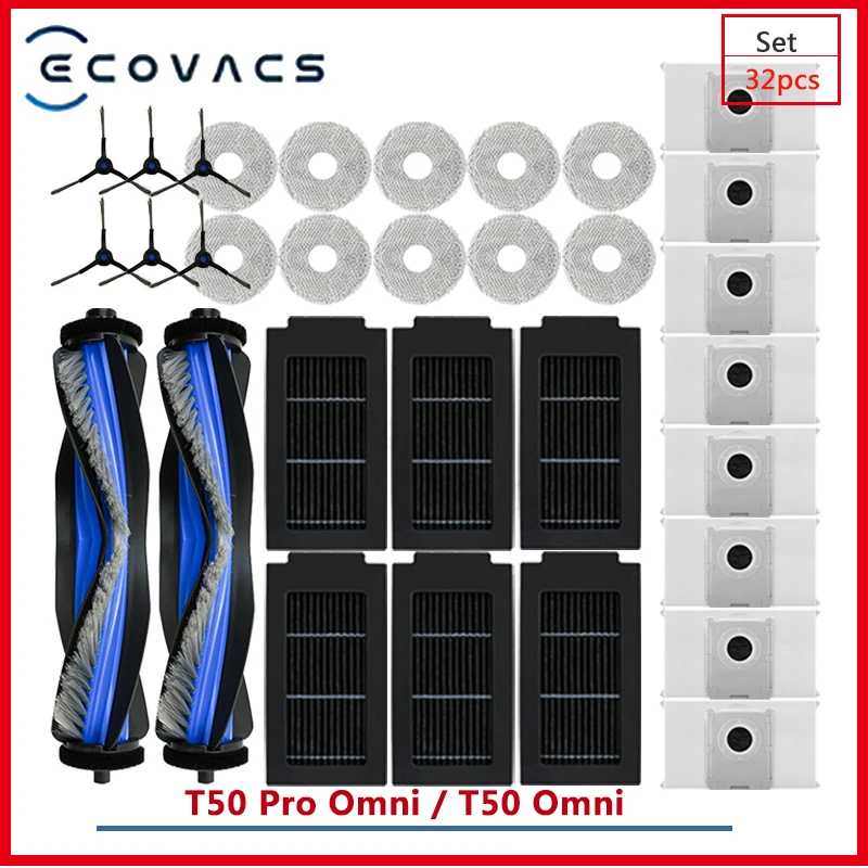 Ecovacs DEEBOT T50 Pro Omni T50 Omni Accessori per la casa Filtro Hepa Straccio Aspirapolvere Scrubber Spazzola laterale Sacchetto per la polvere Pezzi di ricambio