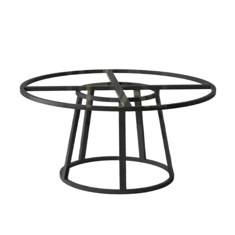

Metal round leg bracket light luxury rock slab dining stand, marble table leg negotiation leg conference table support frame