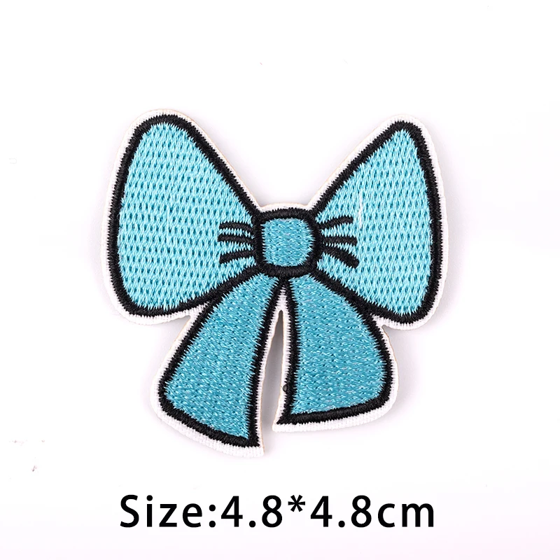 2PCS Cute Cartoon Bow Tie Patches For Clothing Iron On Sew Embroidery  Bow Patches For Children\'s Backpacks Applique Accessories