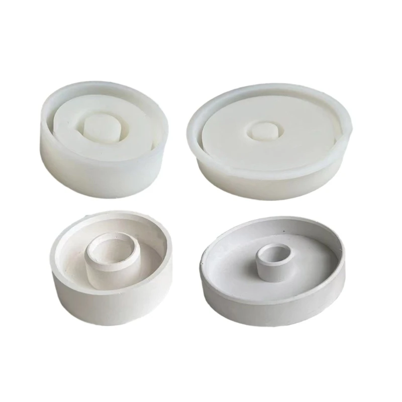 

Small Big Round Holder Molds Candlestick Silicone Mold for DIY Resin Casting Crafts Cement Home Decorations