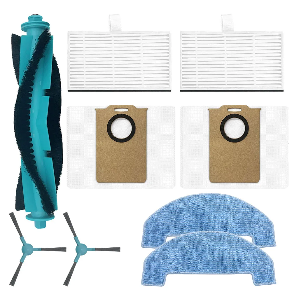 For Midea VCR11W VCR MI6BK Robot Vacuum Parts Kit Roller Brush Filter Dust Bag Side Brush Mop Cloth Replacement Accessories Set 4