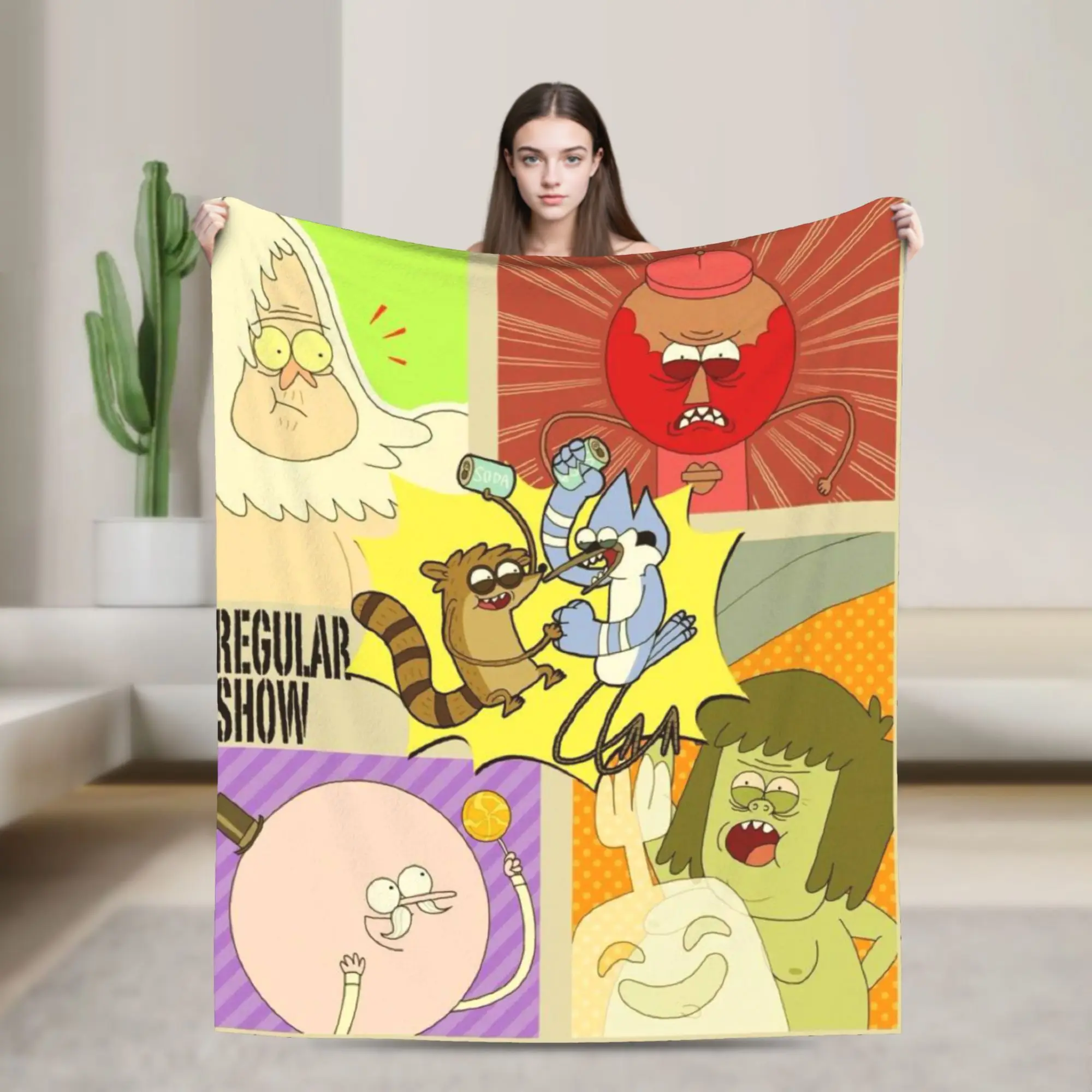 Mordecai and Rigby R-Regulars Anime Show Blanket Multi-size Soft Fuzzy Plush  Throw Blankets for Couch Sofa and Bed