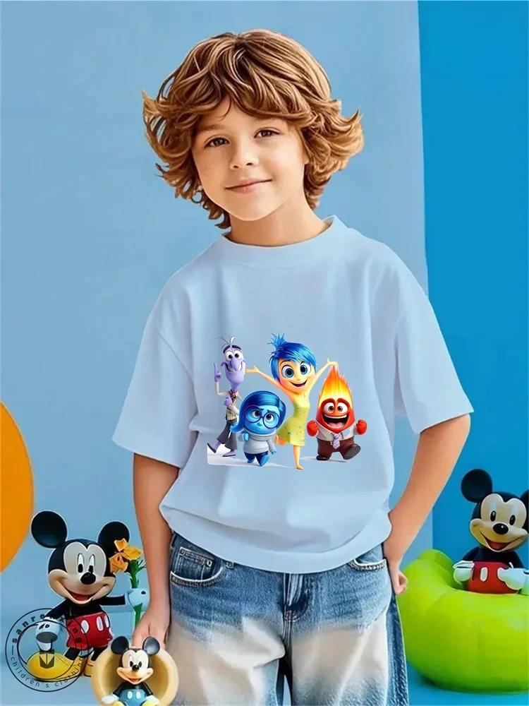 

Inside Out Printed T-Shirt Boys and Girls Unisex Thin Fashionable Children's Clothing Short Sleeve Round Neck Top