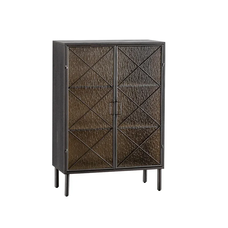 

side cabinet, medieval coffee shop storage decorative cabinet, fir tempered glass restaurant storage cabinet