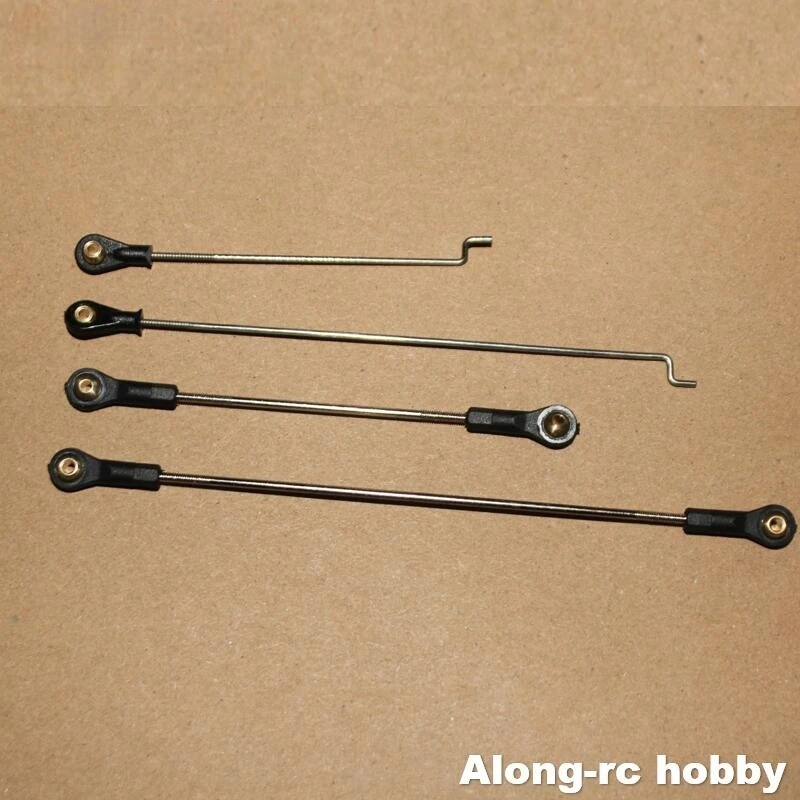 Along-RC Hobby RC Airplane Ball Head Push Pull Rod Servo Linkage Rod Set for Electric Fixed Wing Glider 3D Aircraft Model Parts