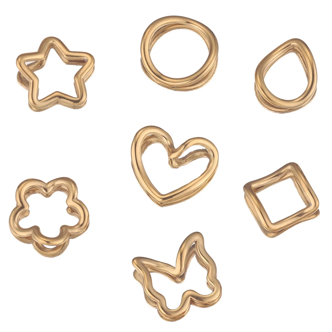 5 stücke vergoldet Schmetterling Blume Herz bezaubert kleine Metall hohle Anhänger Anschlüsse für Armband Halskette Schmuck herstellung