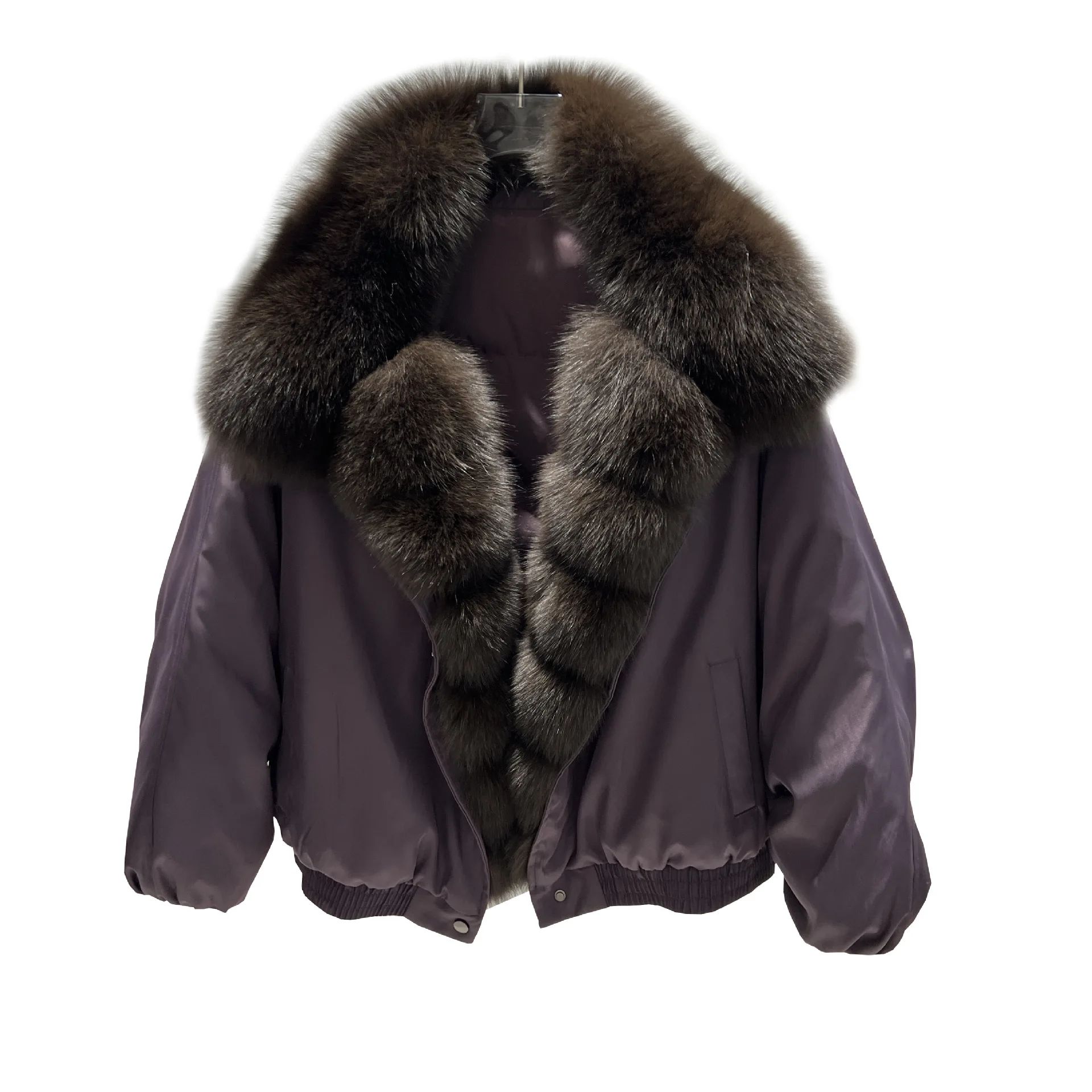 

2025 winter new duck down parka down jacket women's short fox fur collar fashion high-end warm jacket trend