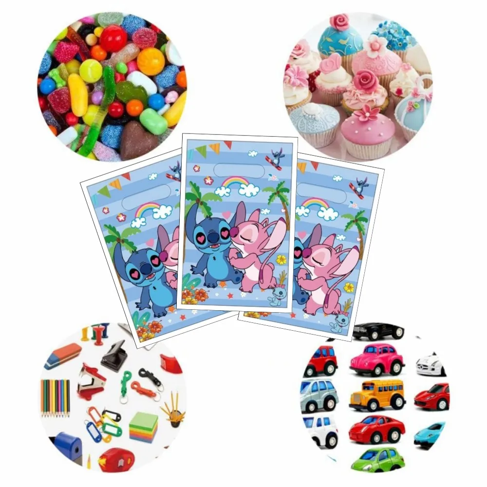 Disney Lilo & Stitch Party Gift Bags Candy Cookie Packing Bags Cartoon Treat Favor Snack Bag Kids Baby Shower Birthday Supplies