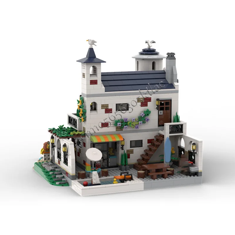 1997 قطعة منزل شارع الشاطئ منزل MOC تخصيص وحدات بنة الطوب شعبية الاطفال نموذج تصميم لتقوم بها بنفسك تجميع لعبة هدية