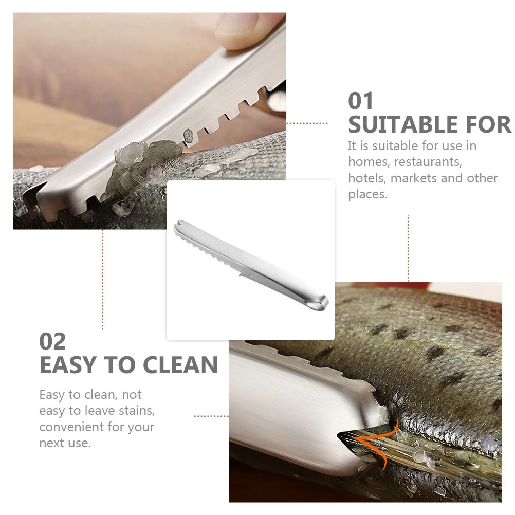 1Pcs Fish Scale Scraper Stainless Steel Non-Rust Comfortable Handle Fish Scale Removing Tool Kitchen Gadget