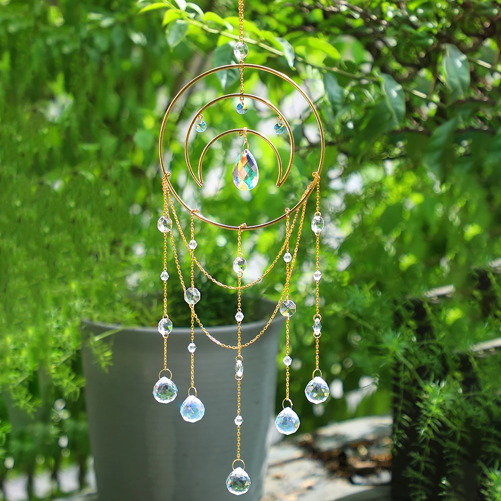 Sun Catcher Chandelier Crystal Dream Catcher Window Prism Glass Suncatcher Yard Garden Decoration Outdoor Christmas Suncatchers