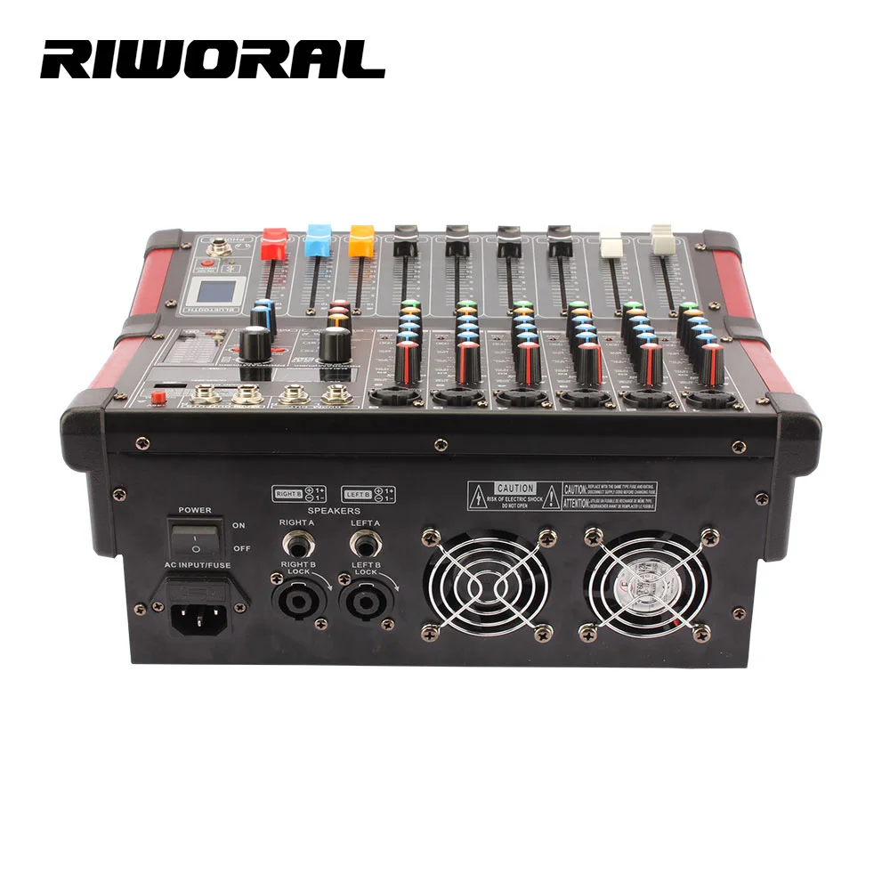 BT-600D 99 DSP Professional 6-Channel Power Mixer Amplifier Digital Audio Sound DJ Console