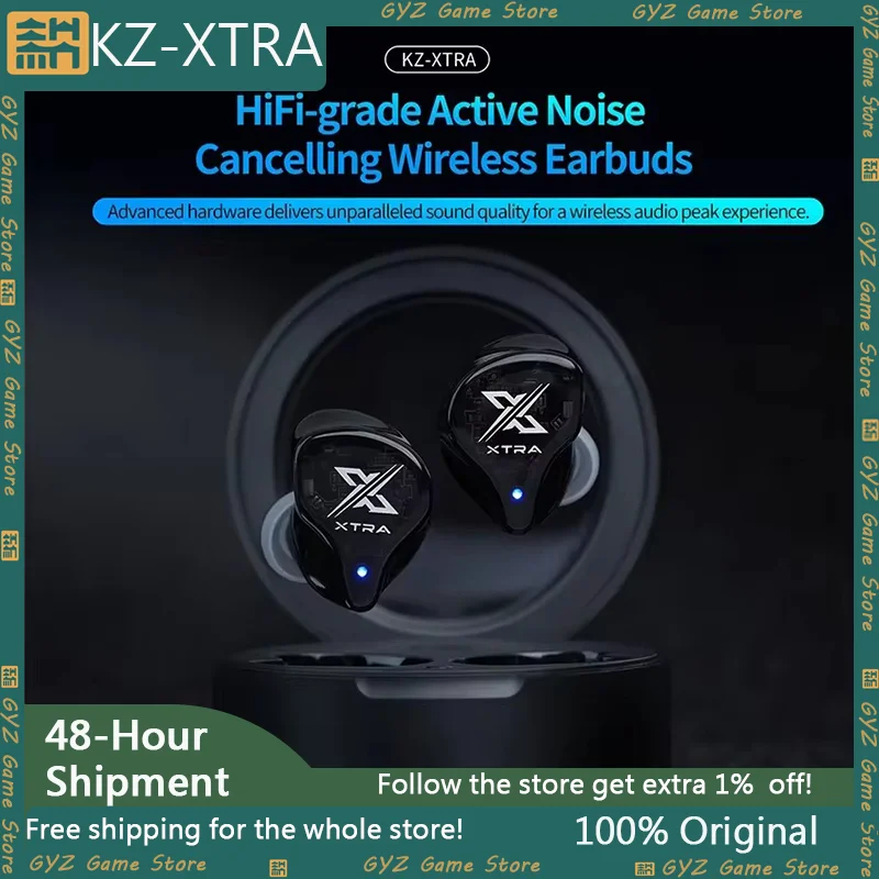 KZ Xtra Bluetooth 5.4 TWS Noise Cancelling Earphones Wireless Earbuds Multi-Mode ANC QCC3091 Hifi Sound Quality Custom Earbuds