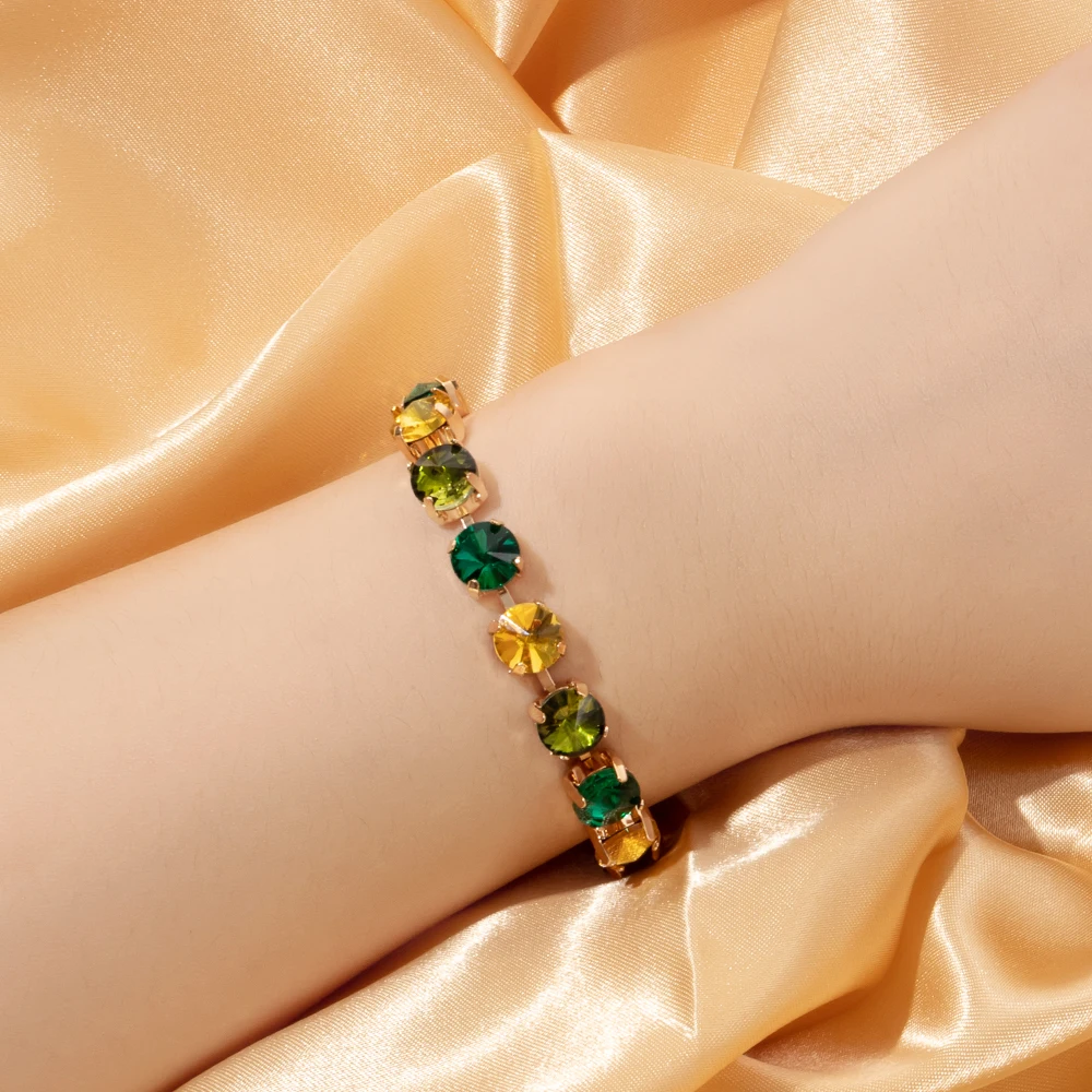 Geometric Crystal Beaded Bracelet for Women