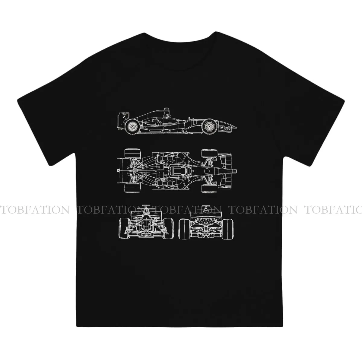 F1 Car Racing Race Car 100% Cotton T Shirt Harajuku Punk Men's Tee Shirt O-Neck Men Tops