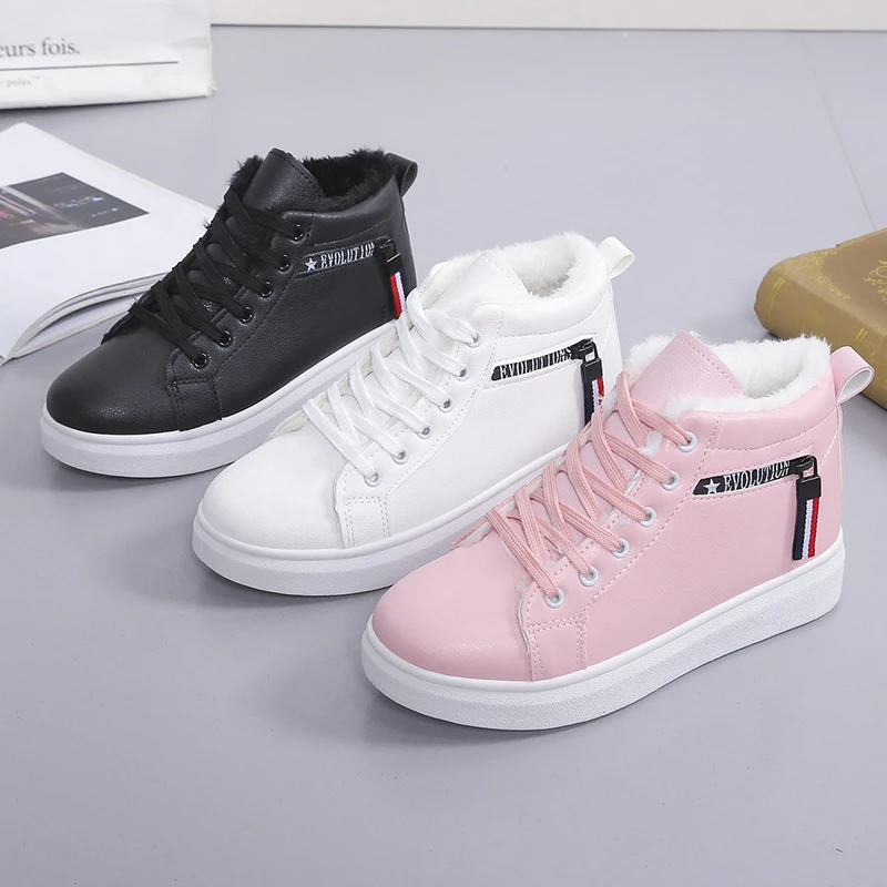 

Новый стиль, популярная зимняя женская обувь, женские кроссовки на шнуровке, зимние ботильоны, непромокаемая теплая женская обувь на платформе для женщин