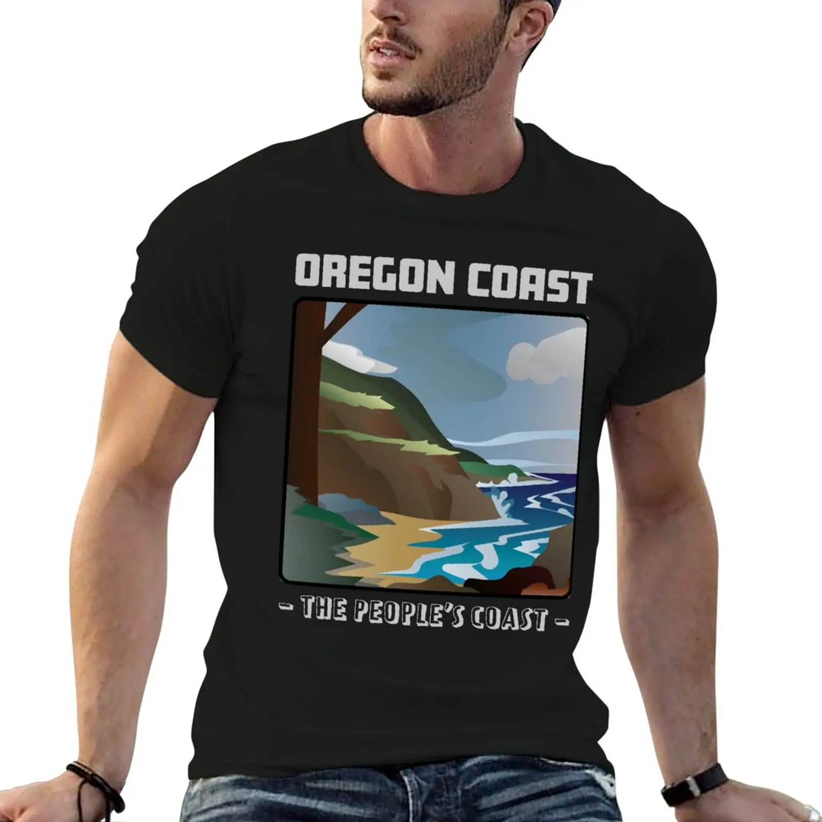 

graphic The Coast T-Shirt plain Oregon People's shirts man cotton Coast t - t-shirt man for funny for black package