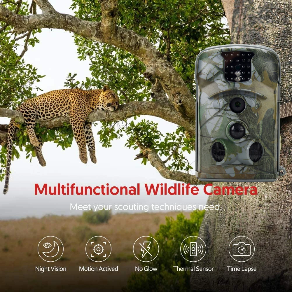 Outdoor 20MP 1080P HD Hunting Camera Night Vision Photo Video Surveillance Wildlife Trail Camera IP66 Waterproof Photo Traps