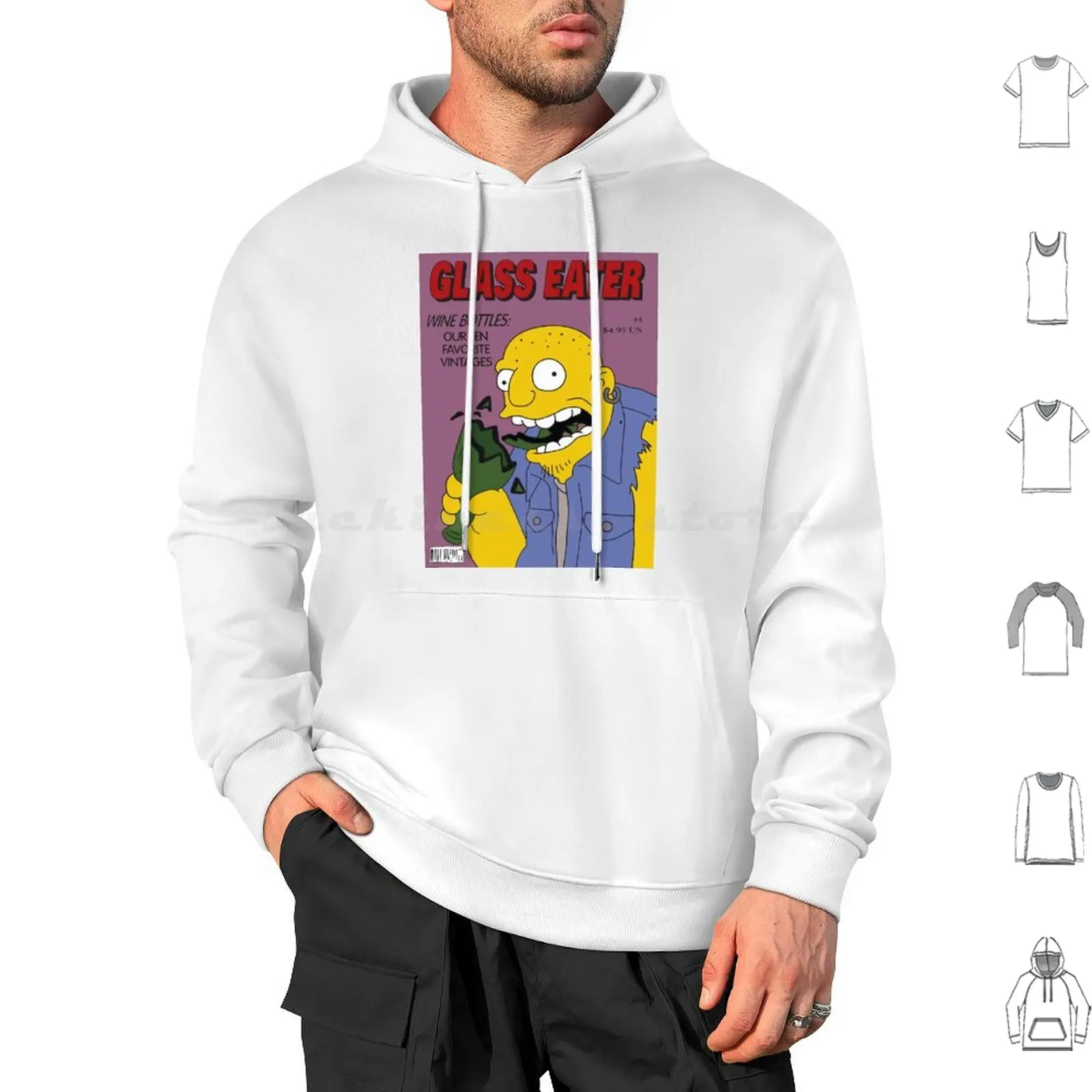 Glass Eater Funny The Inspired Magazine From 90'S Cartoons Hoodies Long Sleeve The Funny 90S Homer Bart Lisa Meme