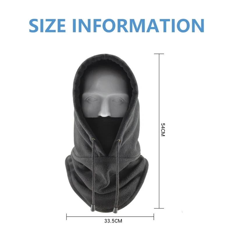 Windproof Polar Fleece Balaclava - Adjustable Thermal Winter Ski Mask for Cycling & Motorcycle