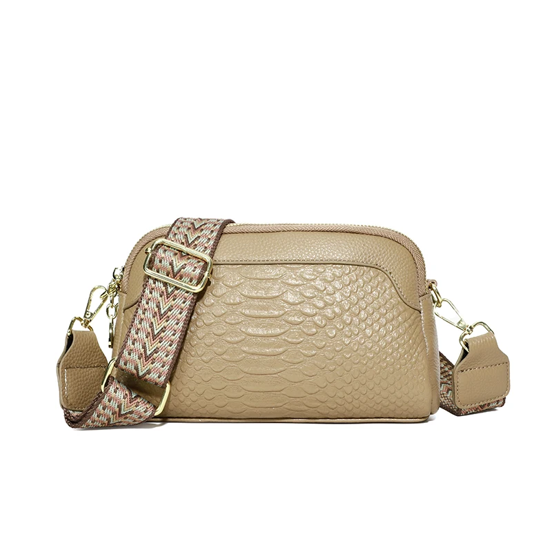 100% Luxury Genuine Leather Sac Fashion Women Crossbody Bags for Ladies New Solid Color Simple Shoulder Bag Handbag Female Purse