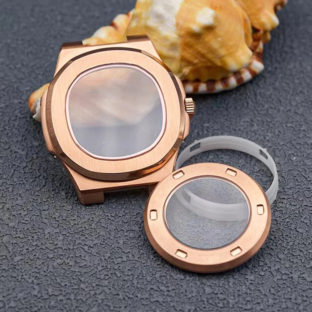 NH35 Case Watch Cases 41mm Sapphire Crystal Glass For Nautilus Watch Case Watch Parts NH34/NH35/NH36/NH38 Movement Waterproof