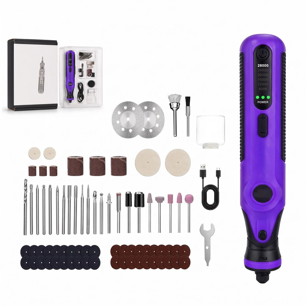 7.2V Cordless Electric Grinder Pen Type‑C Rechargeable 6 Speed Adjustable 8000‑28000RPM Polishing Engraving Grinding Tool