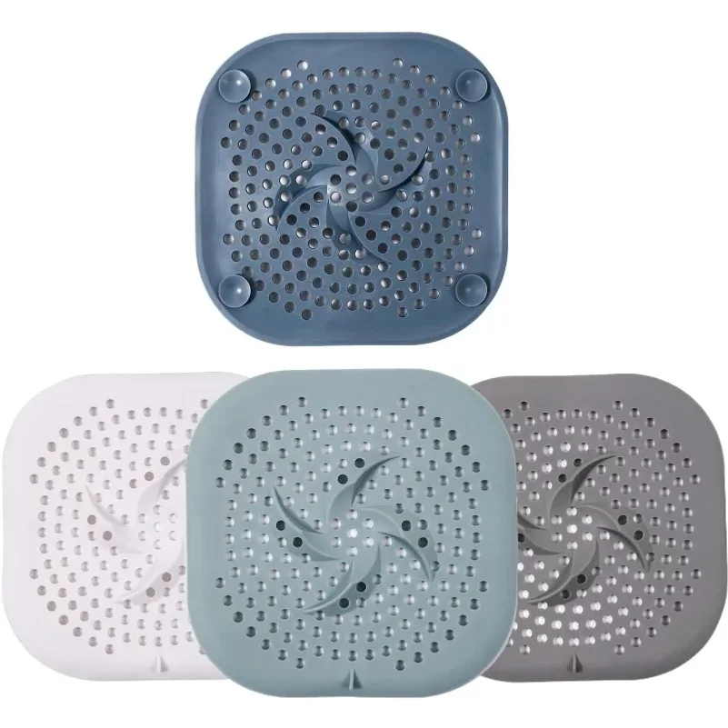 Shower Drain Hair Catcher Drain Cover Bathroom Tub with Suction Cup 5.9 Inches Silicone Sink Strainer Suit for Bathtub, Kitchen
