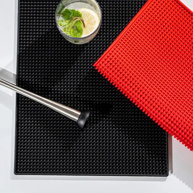 

Bar Mat Coffee Bar Mats Anti-slip PVC Cup Mat Waterproof Heat Resistant Drain Mat For Bar Cafe Barista Cocktail Bartender