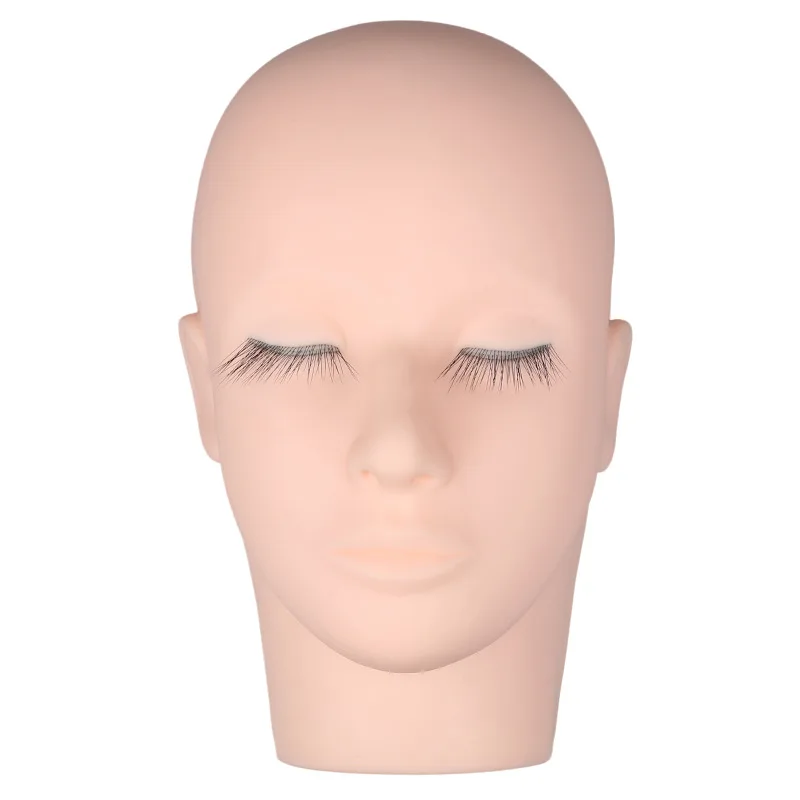 Neue Wimpern PVC Weiche Mannequin Kopf mit Wimpern Für Wimpern Verlängerung Kit Silikon Praxis Kopf Augenbrauen Make-Up-Tools