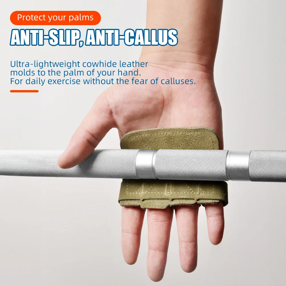 Guanti da allenamento per sollevamento pesi in pelle Protezione del palmo Assistenza per sollevamento pesi Donna Uomo Fitness Sport Grip Pesi pull-up