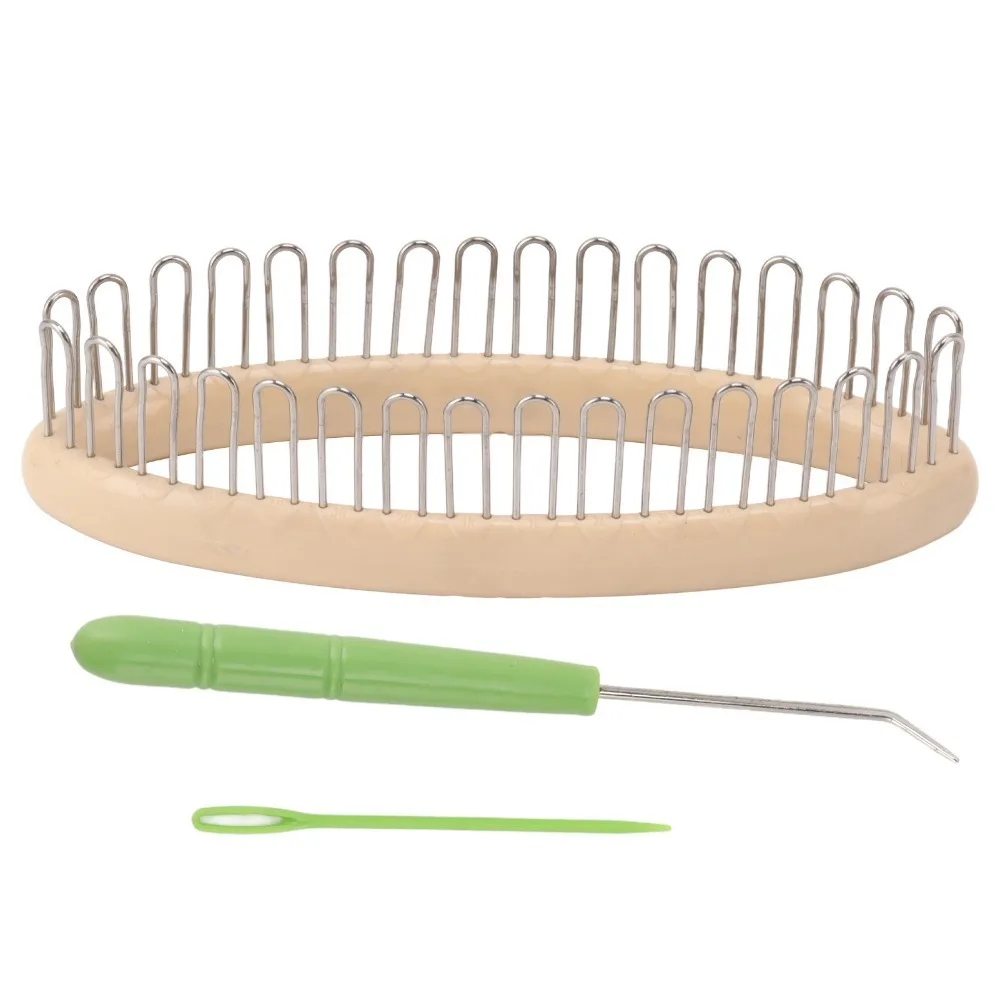

Round Shape Sock Knitting Loom with Needles with Loom Pocket Round Knitting Board DIY Friendly Easy To Use DIY Knitting Tool