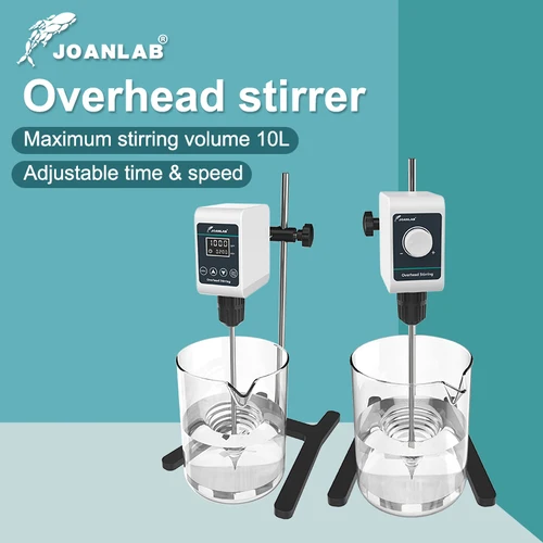 Imagen 1 del producto Agitador de varilla JOANLAB con pantalla digital, mezclador eléctrico, agitador de laboratorio, altura ajustable, 5/10 l, 1200 rpm, 110/220 V