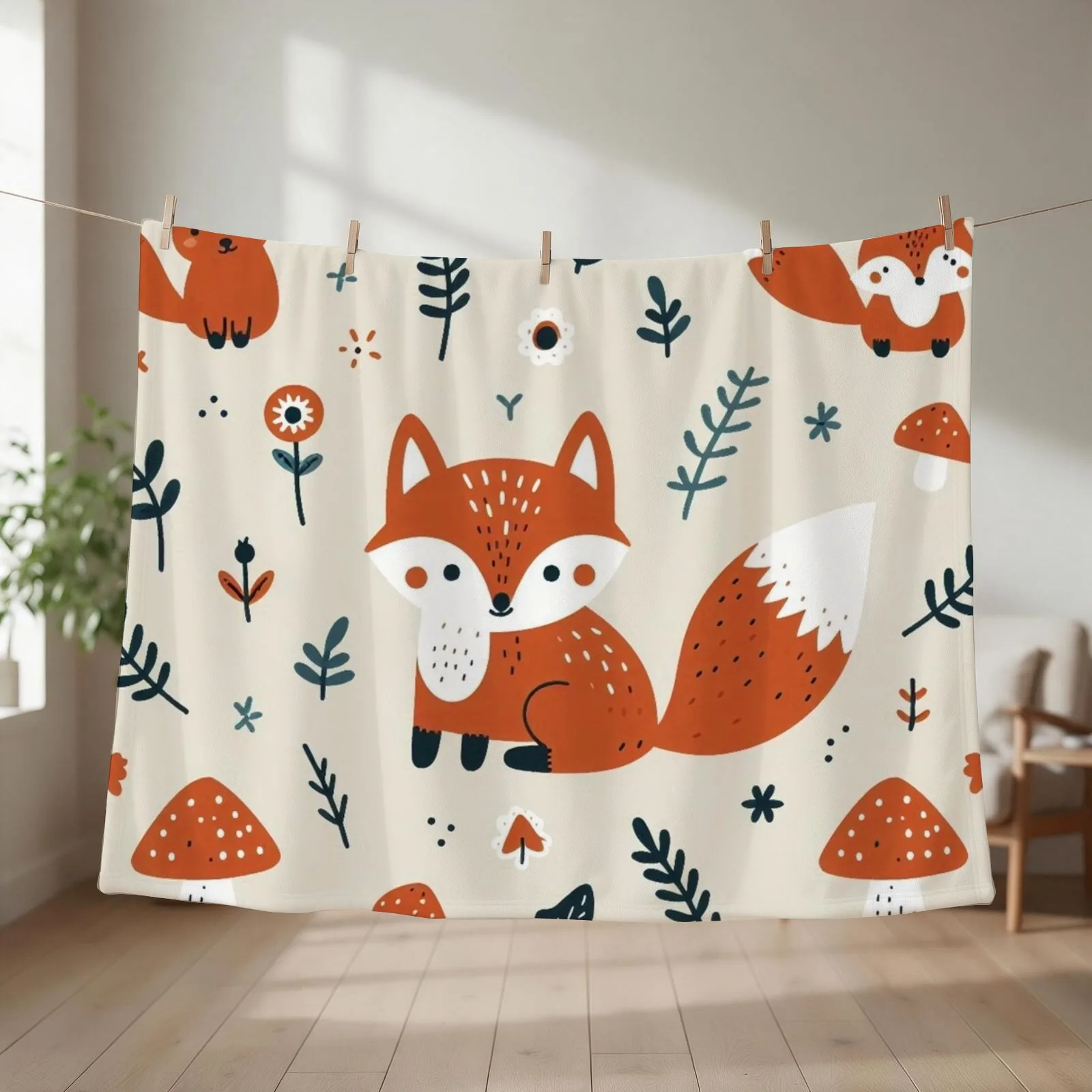 Fox Woodland Wonders Throw Blanket Luxury Throw Softest Beautifuls anime Blankets