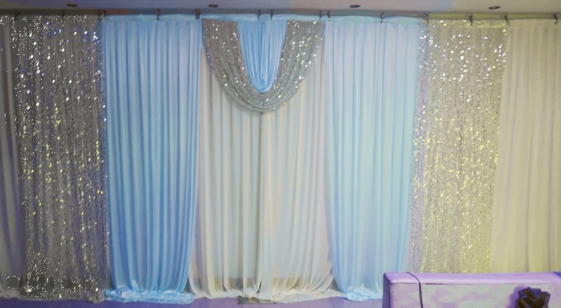 Backdrop with  Sequins Swags Party  Celebration Stage Curtain  3M*6M Wedding Background Decoration  Backcloth